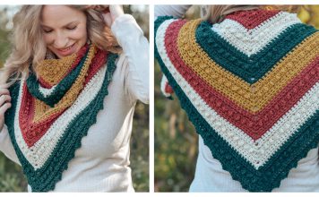 Picot Triangle Scarf Free Crochet Pattern and Video Tutorial
