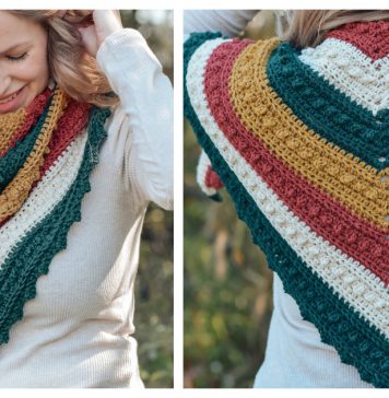 Picot Triangle Scarf Free Crochet Pattern and Video Tutorial