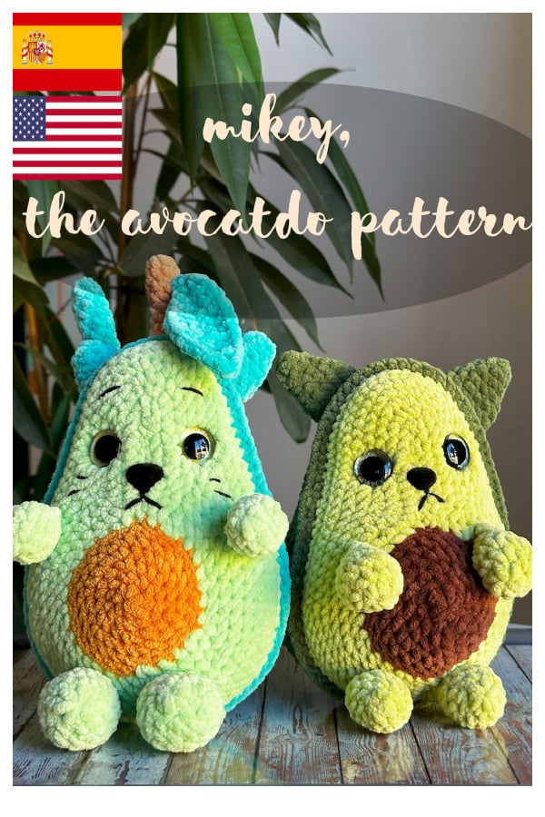 Plushie Cat Avocado Crochet Pattern