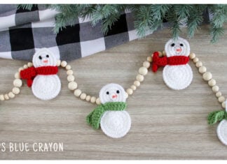 Snowman Garland Free Crochet Pattern