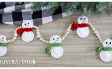 Snowman Garland Free Crochet Pattern