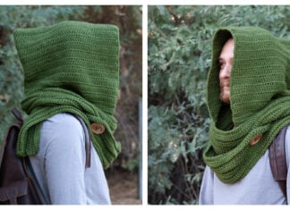 Wanderer's Hooded Scarf Free Crochet Pattern and Video Tutorial