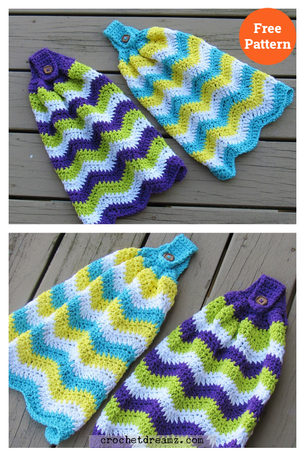 Chevron Kitchen Towel Free Crochet Pattern