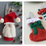 10+ Christmas Cutlery Holders Crochet Patterns