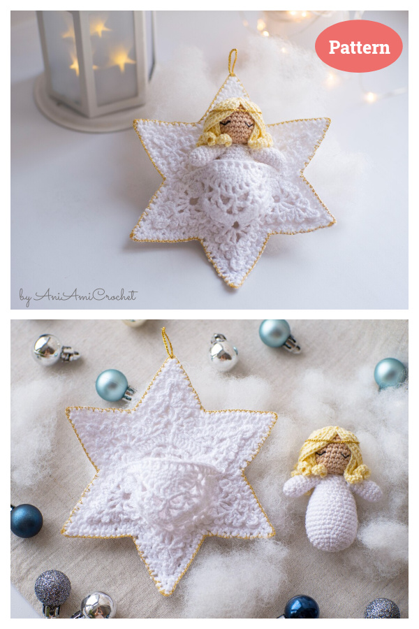 Angel baby in Cradle Christmas Amigurumi Crochet Pattern