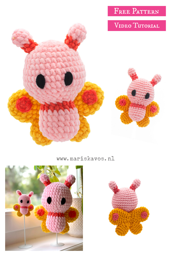 Belle the Butterfly Amigurumi Free Crochet Pattern and Video Tutorial