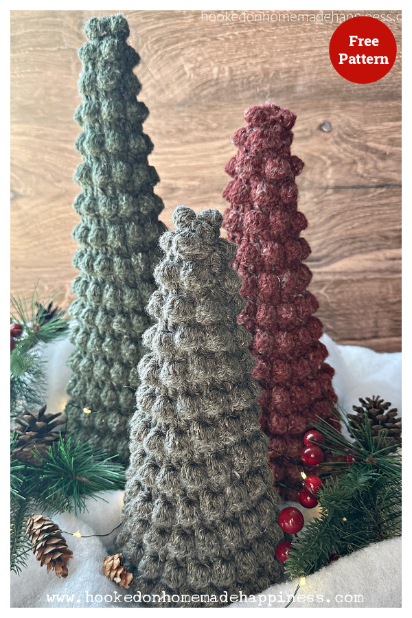 Bobble Christmas Trees Free Crochet Pattern
