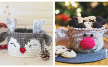 Christmas Reindeer Basket Crochet Patterns
