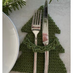 Christmas Tree Cutlery Holder Crochet Pattern