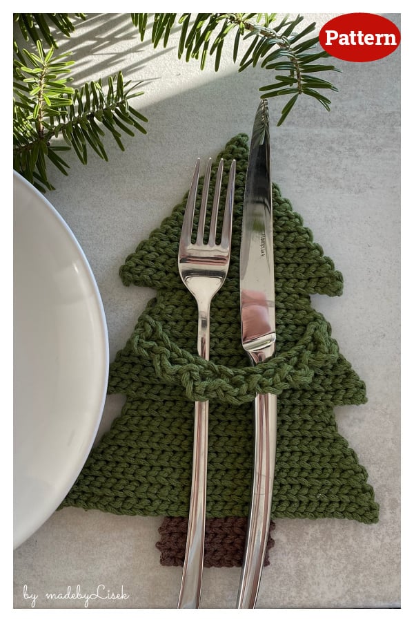 Christmas Tree Cutlery Holder Crochet Pattern 