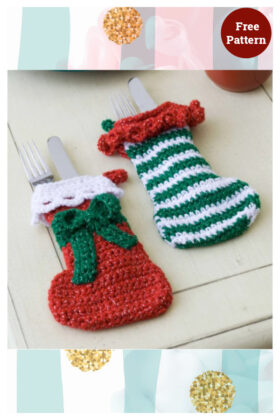 8 Christmas Cutlery Holders Free Crochet Patterns - Page 2 of 2