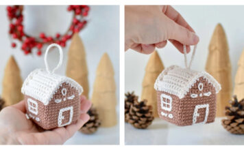 Gingerbread House Ornament Free Crochet Pattern