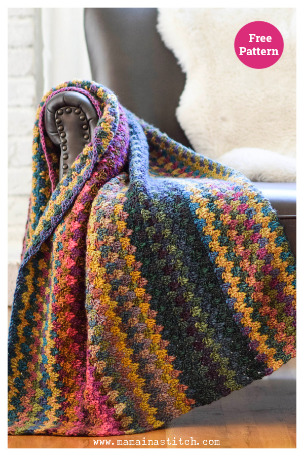 Granny Spike Mountain Throw Free Crochet Pattern