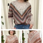 Granny Square Poncho Swoncho Free Crochet Pattern and Video Tutorial