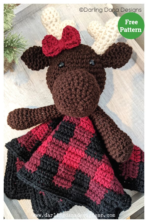 Miss Moose Blanket Buddy Free Crochet Pattern