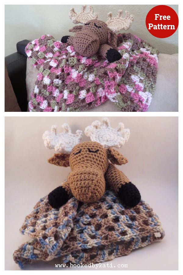 Moose Lovey Blanket Free Crochet Pattern