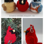 Northern Cardinal Keychain Free Crochet Pattern