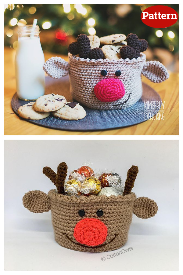 Reindeer Basket Crochet Pattern