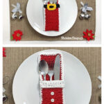 Santa Belly Flatware Holder Free Crochet Pattern