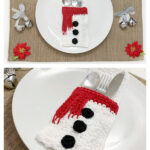 Snowman Belly Flatware Holder Free Crochet Pattern