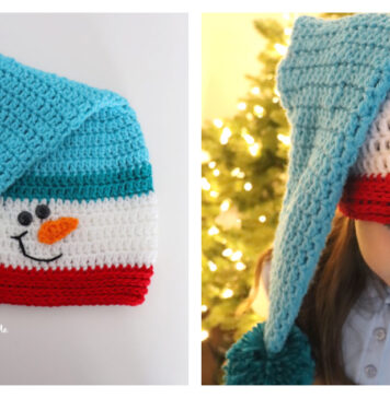 Snowman Santa Style Hat Free Crochet Pattern
