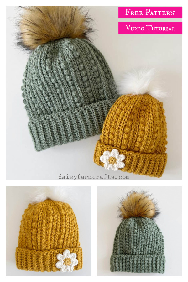 Winterberry Hat Free Crochet Pattern and Video Tutorial