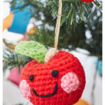 Cheeky Apple Ornament Free Crochet Pattern