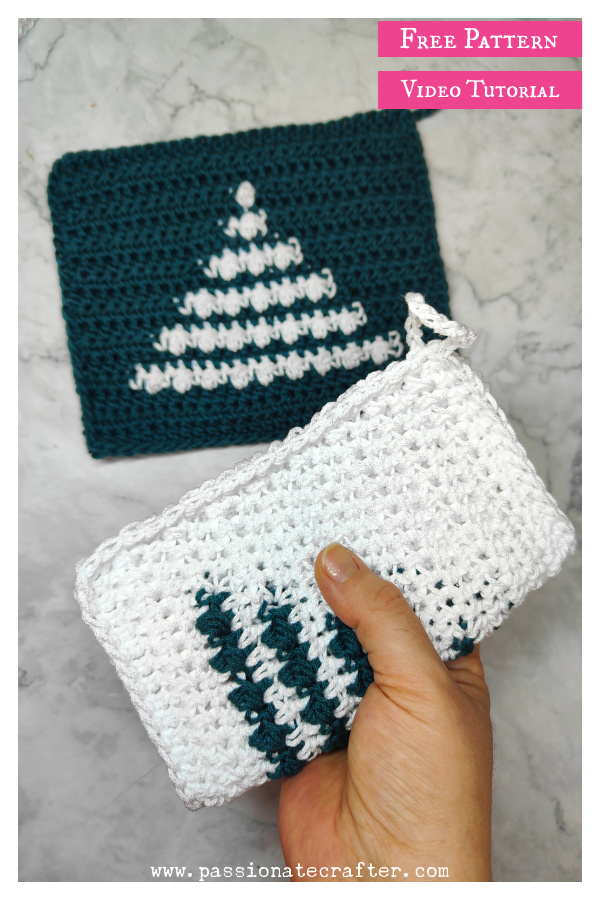 Christmas Pot Holders Free Crochet Pattern and Video Tutorial