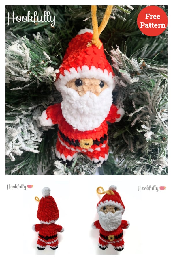 Christmas Santa Ornament Free Crochet Pattern