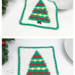 Christmas Tree Dishcloth Free Crochet Pattern