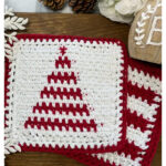 Christmas Tree Dishcloth Free Crochet Pattern