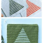 Christmas Tree Potholder Free Crochet Pattern and Video Tutorial