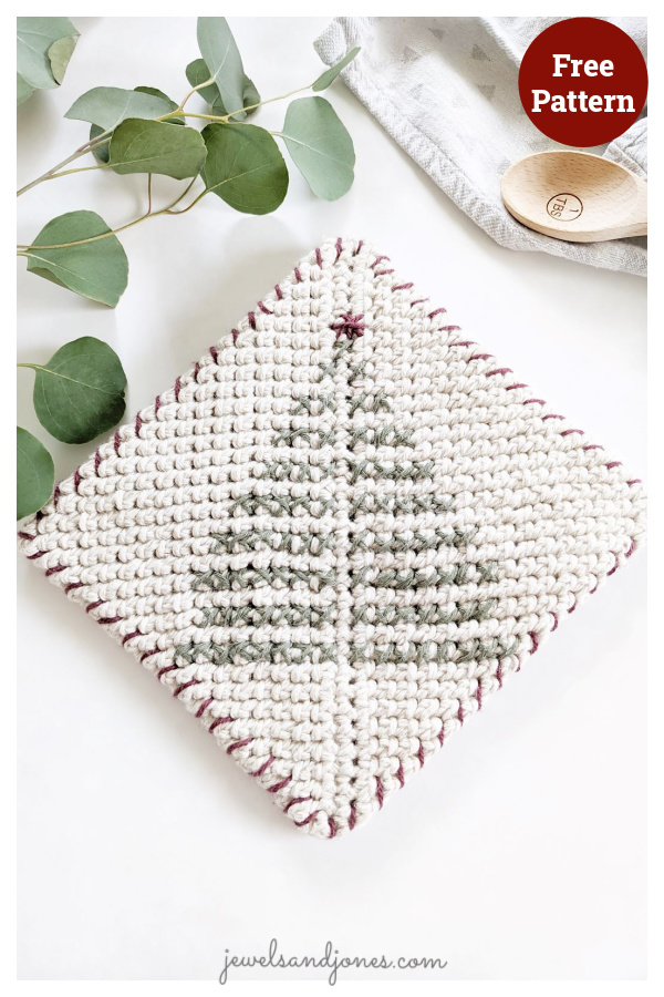 Christmas Tree Potholder Free Crochet Pattern