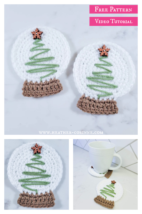 Christmas Tree Snow Globe Free Crochet Pattern and Video Tutorial