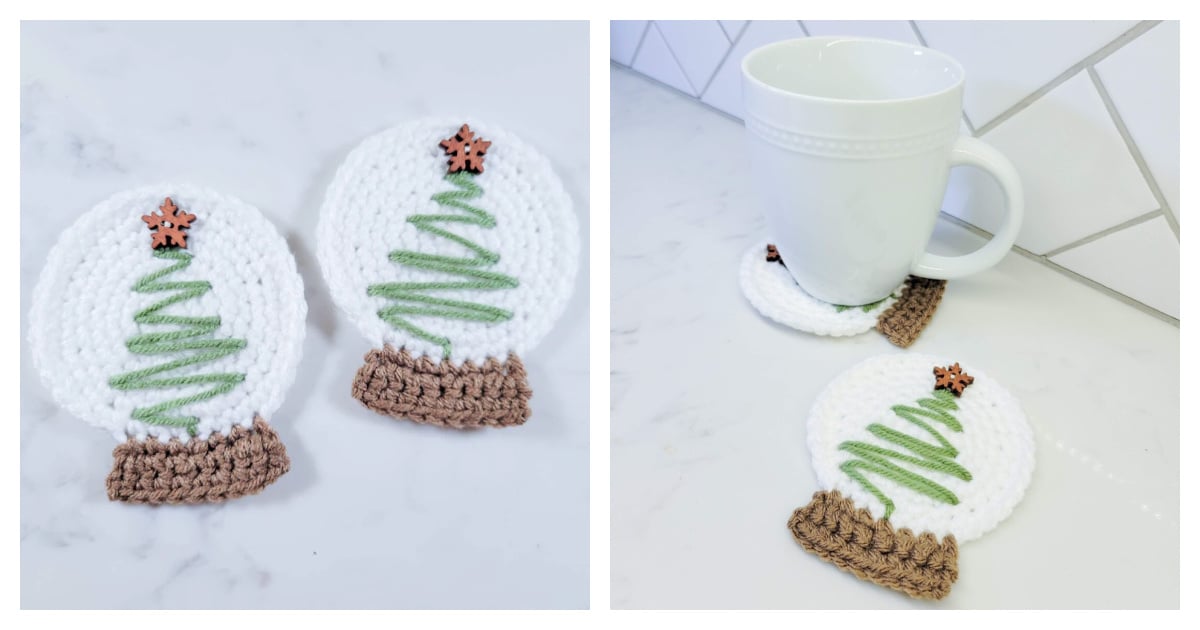 Christmas Tree Snow Globe Free Crochet Pattern and Video Tutorial