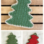 Holiday Tree Hot Pad Free Crochet Pattern