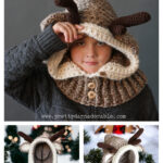 Hooded Reindeer Cowl Free Crochet Pattern