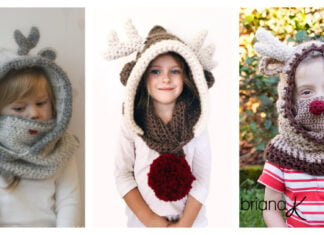 Reindeer Hooded Cowl Crochet Patterns