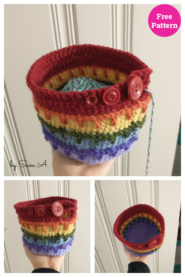 Spikes Around Yarn Bowl Free Crochet Pattern
