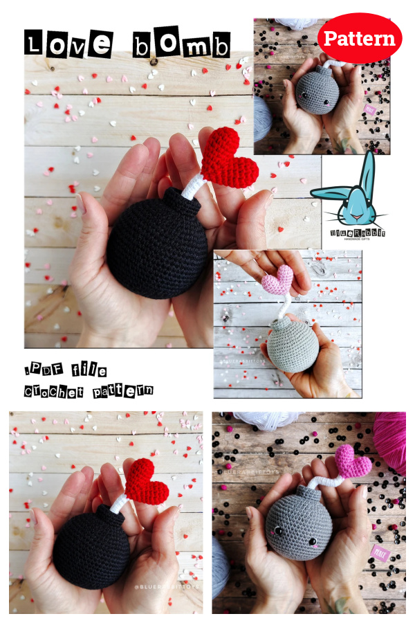 Amigurumi Love Bomb Crochet Pattern