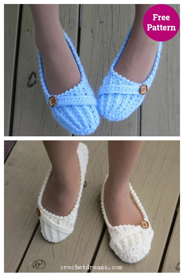 Anne Lee Ballet Slippers Free Crochet Pattern