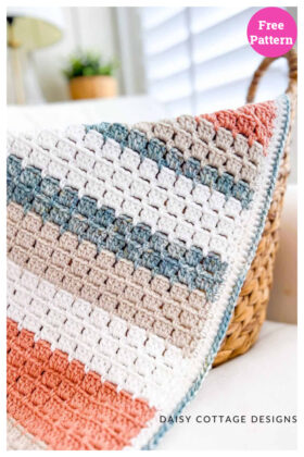 Block Stitch Easy Blanket Free Crochet Pattern