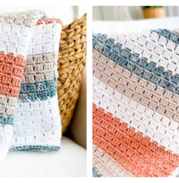 Block Stitch Easy Blanket Free Crochet Pattern
