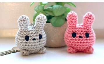 Bunny Amigurumi Keychain Free Crochet Pattern and Video Tutorial