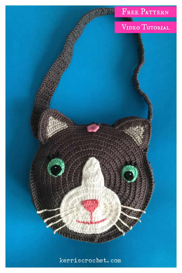 Cat Bag Free Crochet Pattern and Video Tutorial