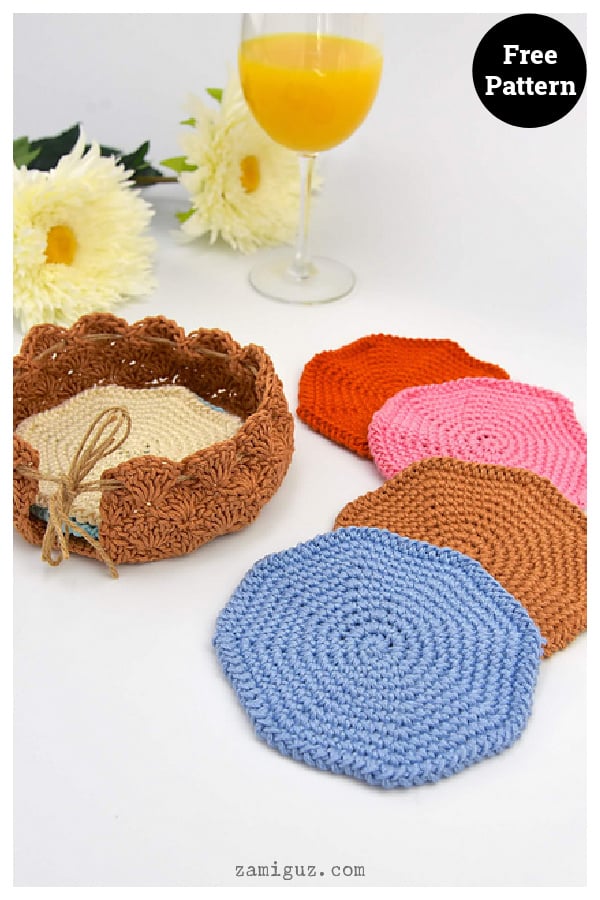Doughnut Coasters and Holder Set Free Crochet Pattern