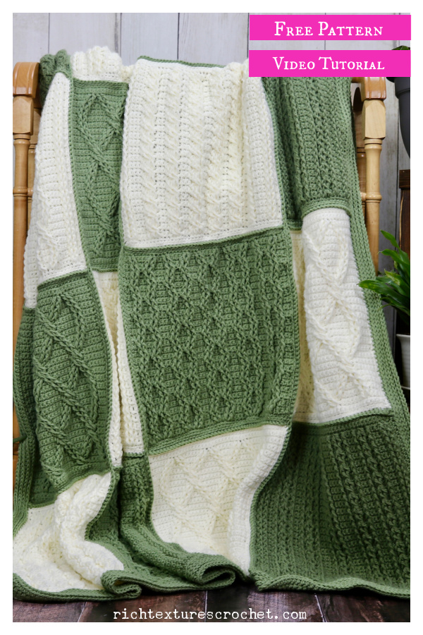 Crazy for Cables Blanket Free Crochet Pattern and Video Tutorial