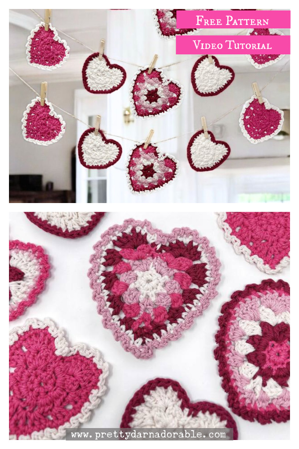 Granny Stitch Heart Free Crochet Pattern and Video Tutorial