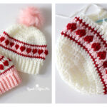 Hearts in a Row Hat Free Crochet Pattern and Video Tutorial