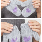 Kid’s Heart Mittens Free Crochet Pattern